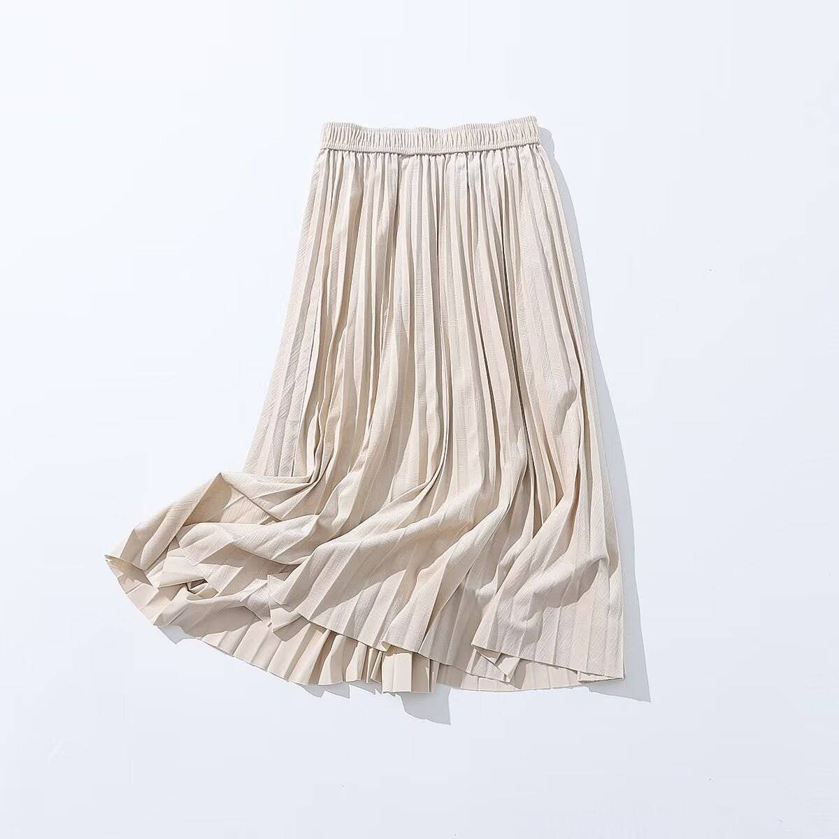 Elegant Autumn Velvet Pleated Skirt for Women    