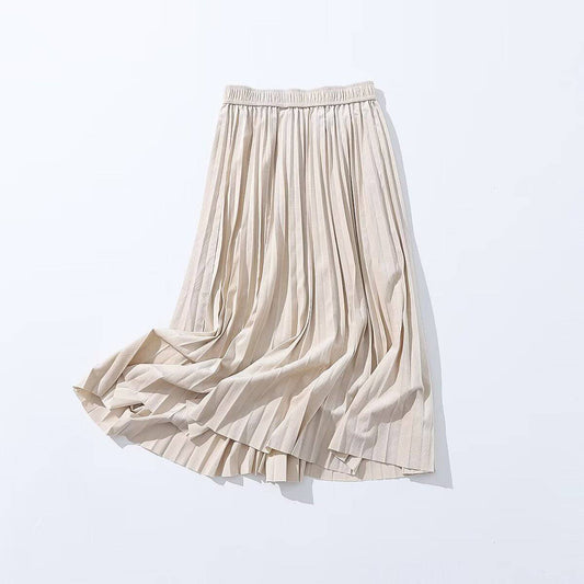 Elegant Autumn Velvet Pleated Skirt for Women    