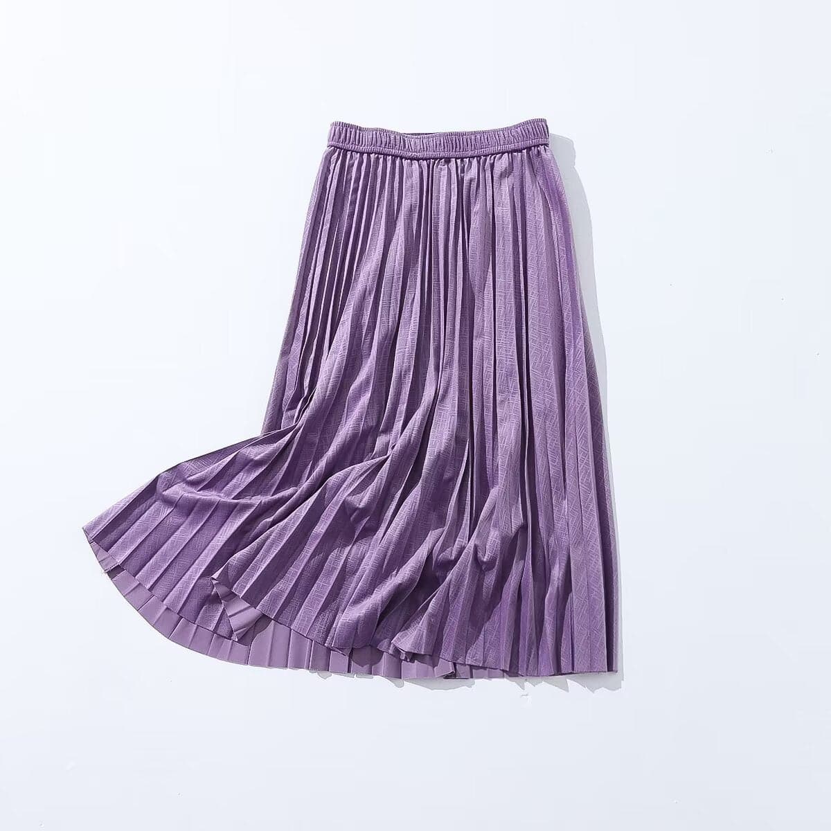 Elegant Autumn Velvet Pleated Skirt for Women    