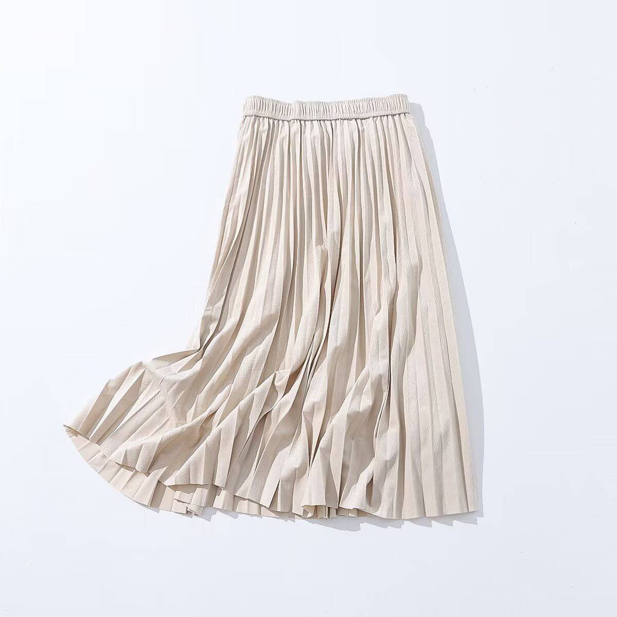 Elegant Autumn Velvet Pleated Skirt for Women    