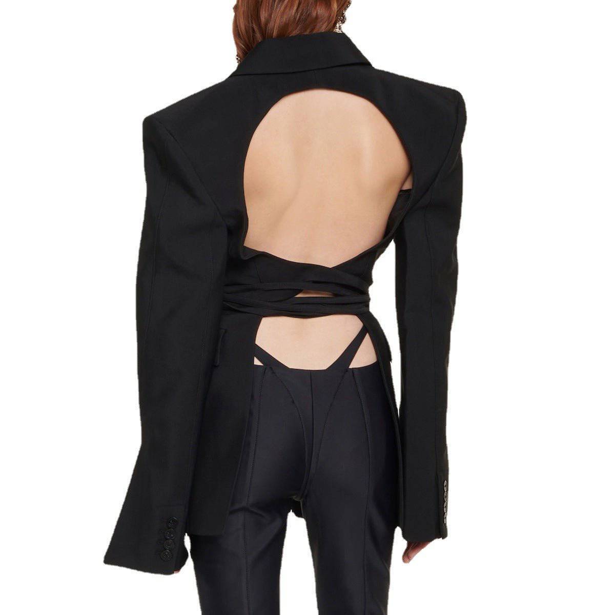 Elegant Backless Blazer for Women - Perfect for Early Spring    