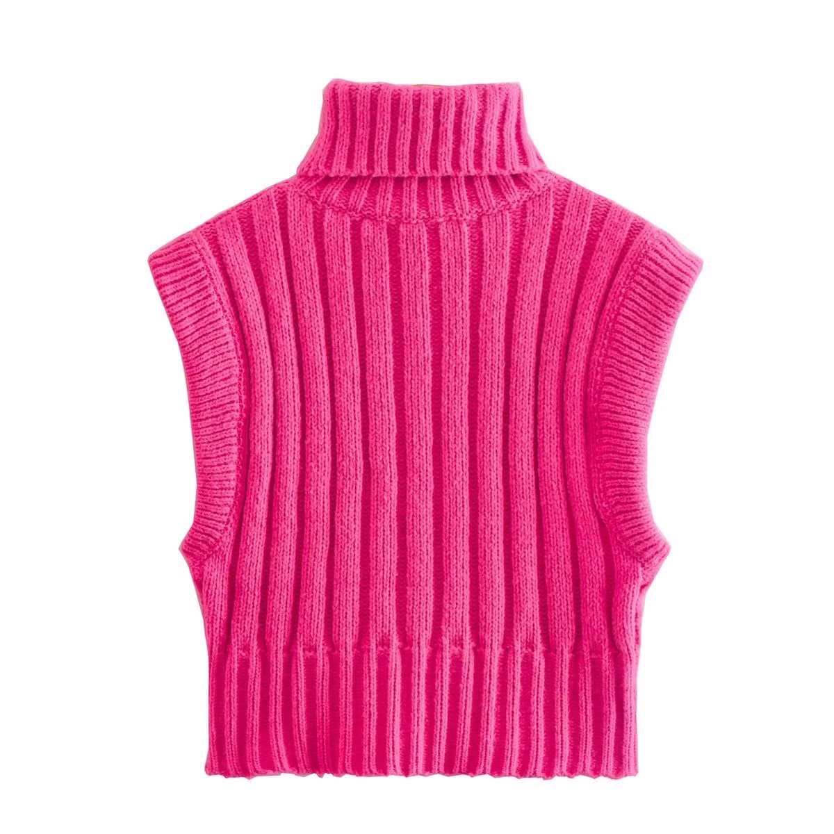 Elegant High-Neck Sweater Vest for Autumn and Winter    