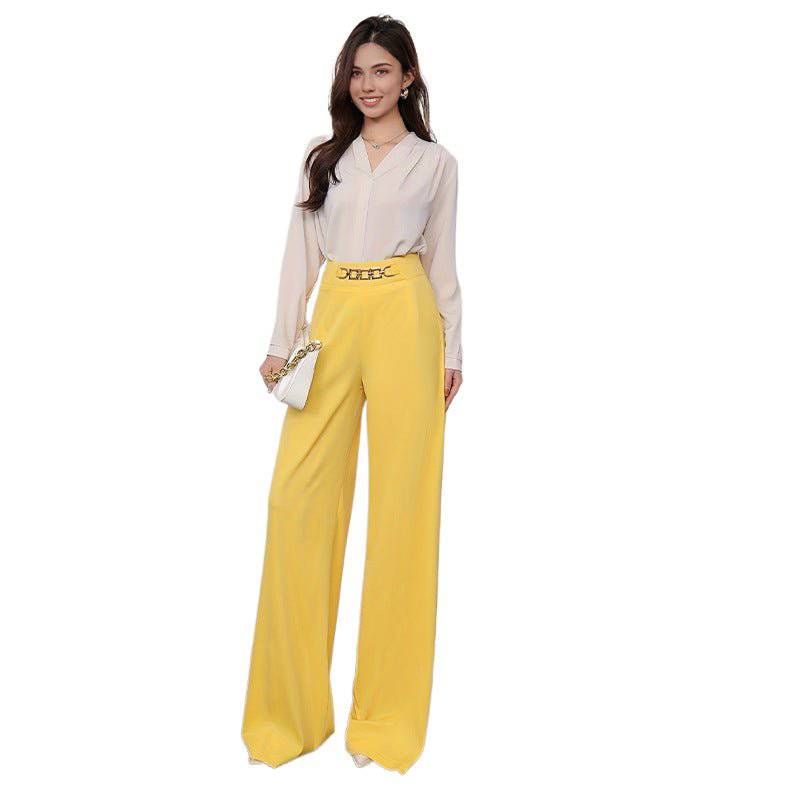 Elegant High-Rise Wide Leg Business Pants for Women    