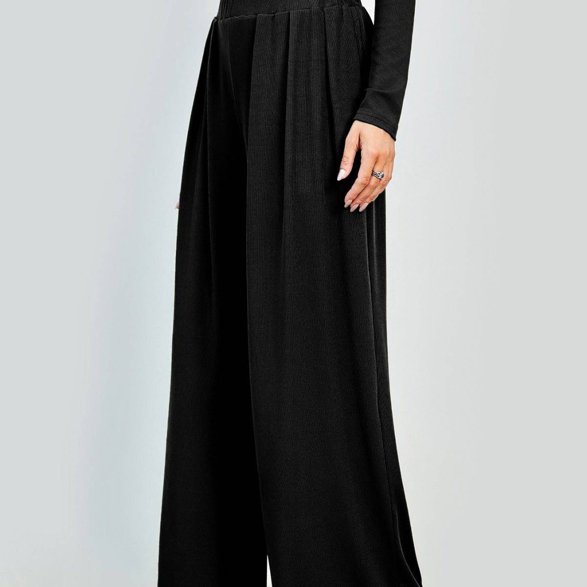 Elegant High Waist Loose Wide Leg Pants for Women    