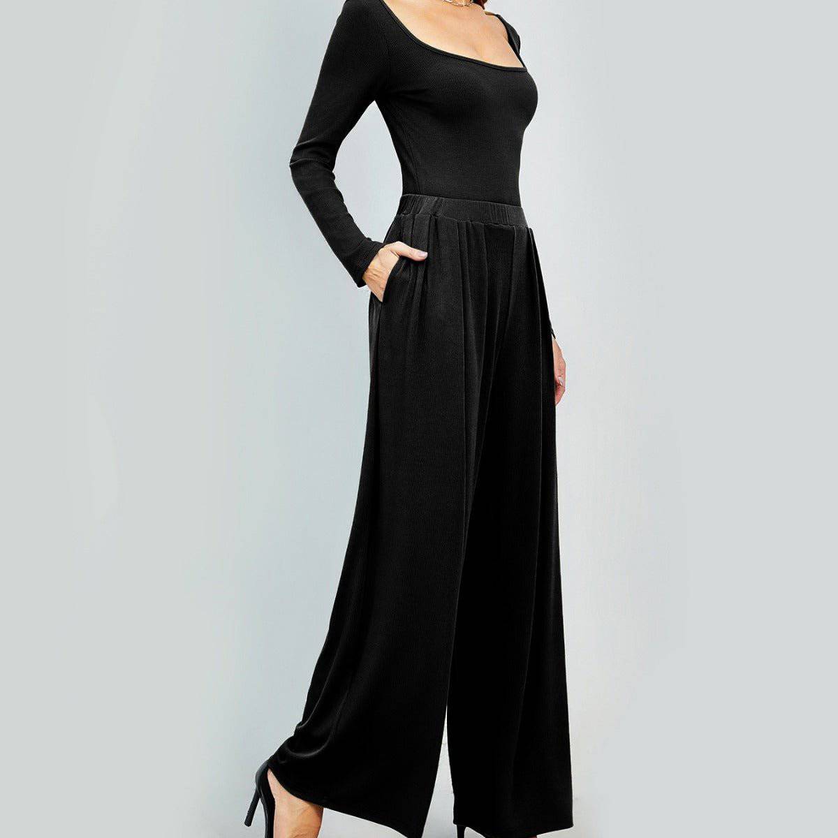 Elegant High Waist Loose Wide Leg Pants for Women    