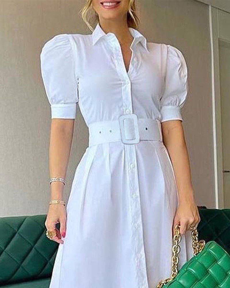 Elegant Long Sleeve Swing Dress for the Office    