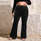 Elegant Plus Size Flared Pants for Autumn and Winter    