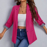 Elegant Stitched Collared Slim Fit Blazer for Fall and Winter    