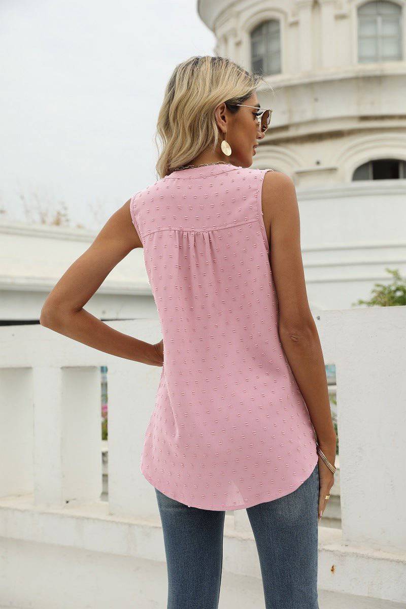 elegant Summer Chiffon Sleeveless Shirt for Women    